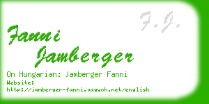 fanni jamberger business card